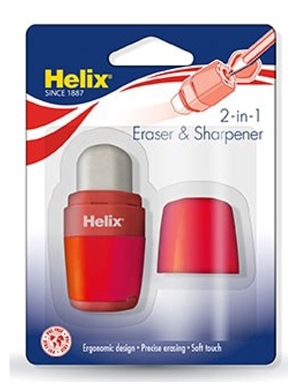 Helix 1 Hole Duo Sharpener & Eraser - Red